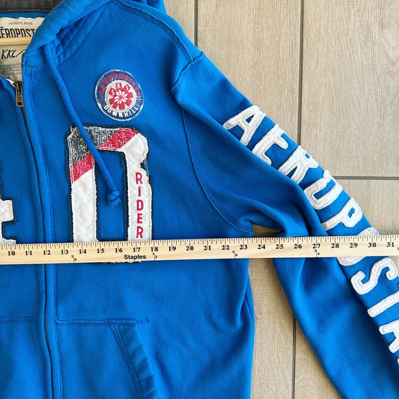 Aeropostale Mens VTG Y2K Full Zip Hoodie Size XXL 40 Riders Heavy Preppy Sporty - Picture 8 of 9
